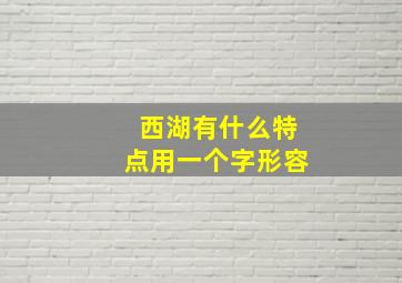 西湖有什么特点用一个字形容