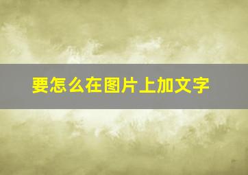 要怎么在图片上加文字