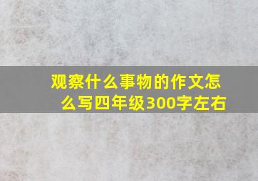 观察什么事物的作文怎么写四年级300字左右