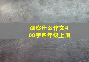 观察什么作文400字四年级上册