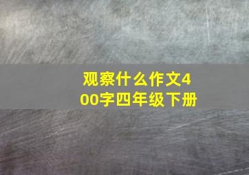 观察什么作文400字四年级下册