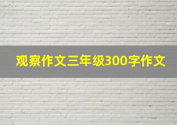 观察作文三年级300字作文