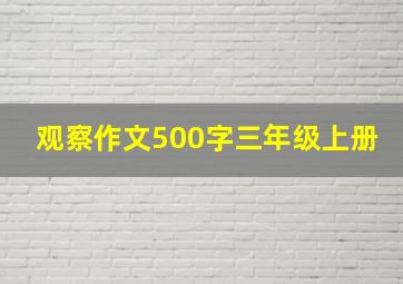 观察作文500字三年级上册