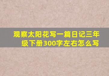 观察太阳花写一篇日记三年级下册300字左右怎么写