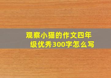 观察小猫的作文四年级优秀300字怎么写