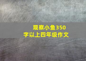 观察小鱼350字以上四年级作文