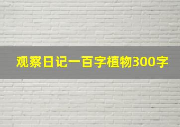 观察日记一百字植物300字