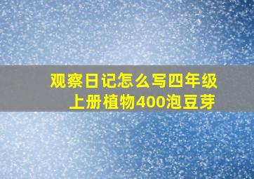 观察日记怎么写四年级上册植物400泡豆芽