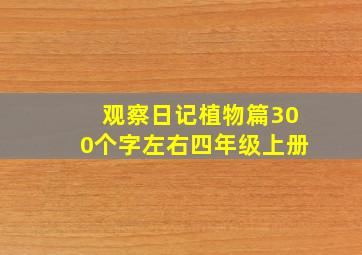 观察日记植物篇300个字左右四年级上册