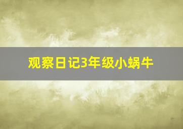 观察日记3年级小蜗牛