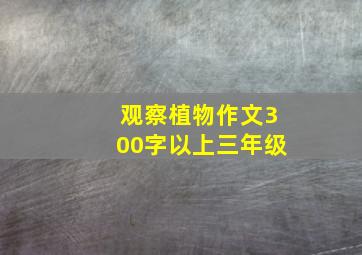 观察植物作文300字以上三年级