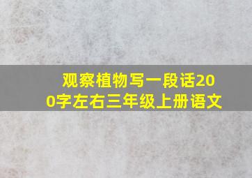 观察植物写一段话200字左右三年级上册语文