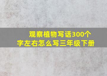 观察植物写话300个字左右怎么写三年级下册