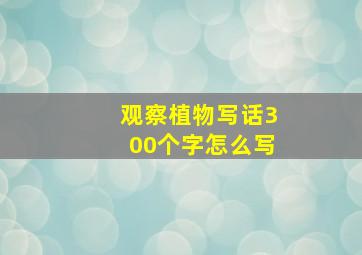 观察植物写话300个字怎么写