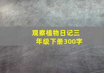 观察植物日记三年级下册300字