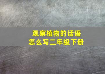 观察植物的话语怎么写二年级下册