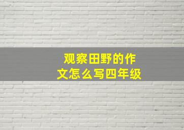 观察田野的作文怎么写四年级