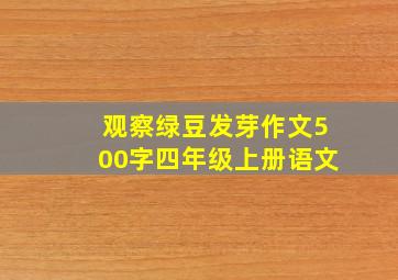 观察绿豆发芽作文500字四年级上册语文