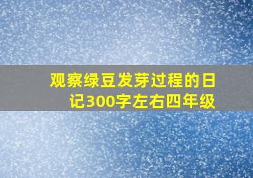 观察绿豆发芽过程的日记300字左右四年级