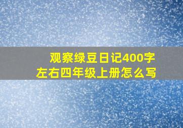 观察绿豆日记400字左右四年级上册怎么写