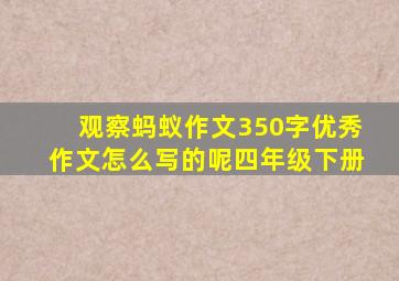 观察蚂蚁作文350字优秀作文怎么写的呢四年级下册