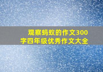 观察蚂蚁的作文300字四年级优秀作文大全