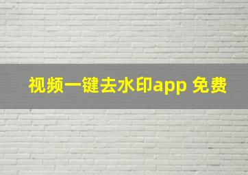 视频一键去水印app 免费