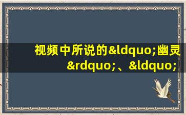 视频中所说的“幽灵”、“魔鬼”是指( )