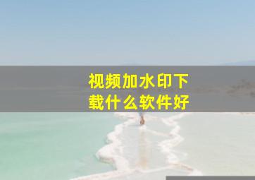 视频加水印下载什么软件好