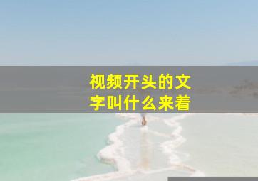 视频开头的文字叫什么来着