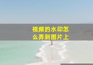 视频的水印怎么弄到图片上