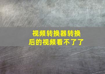 视频转换器转换后的视频看不了了