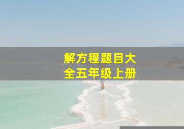 解方程题目大全五年级上册