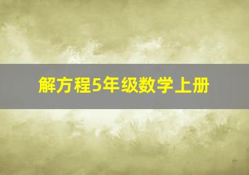 解方程5年级数学上册