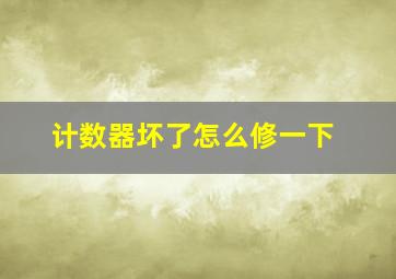 计数器坏了怎么修一下