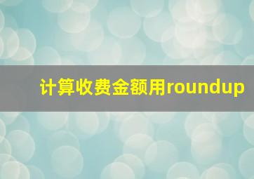 计算收费金额用roundup