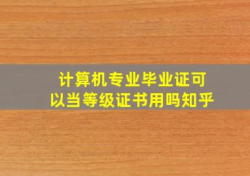 计算机专业毕业证可以当等级证书用吗知乎