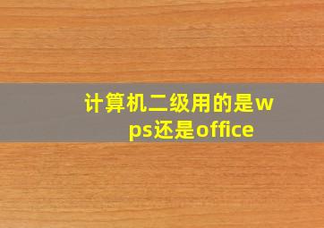 计算机二级用的是wps还是office