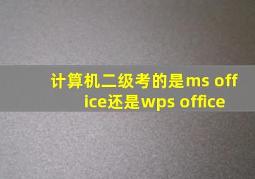 计算机二级考的是ms office还是wps office