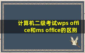 计算机二级考试wps office和ms office的区别