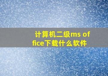 计算机二级ms office下载什么软件