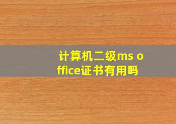 计算机二级ms office证书有用吗