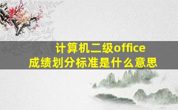 计算机二级office成绩划分标准是什么意思