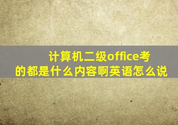 计算机二级office考的都是什么内容啊英语怎么说