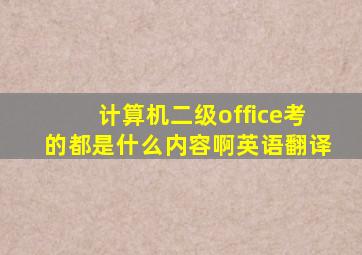 计算机二级office考的都是什么内容啊英语翻译