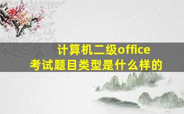 计算机二级office考试题目类型是什么样的