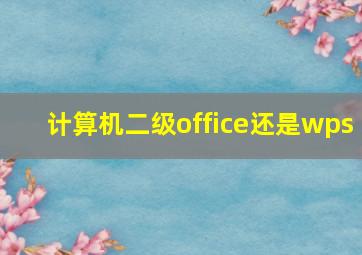 计算机二级office还是wps