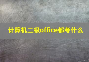 计算机二级office都考什么