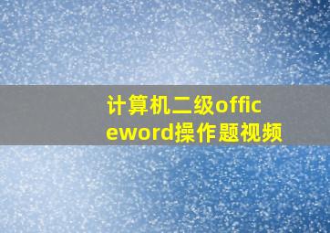 计算机二级officeword操作题视频