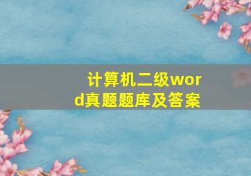 计算机二级word真题题库及答案